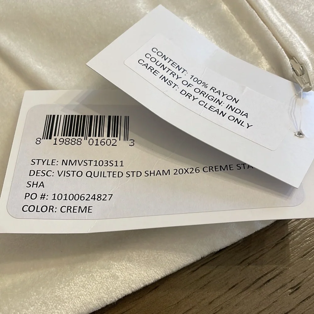 2 Visto Quilted Standard Sham VELVET 2 pillow cases
